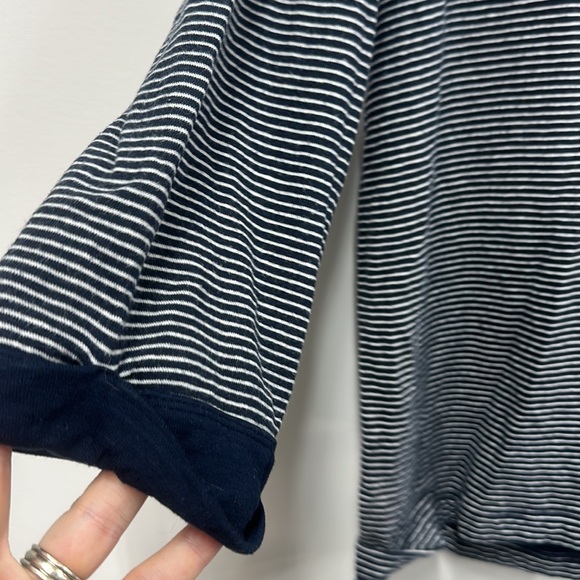 J Jill navy blue and white stripe T-shirt L - Picture 3 of 5